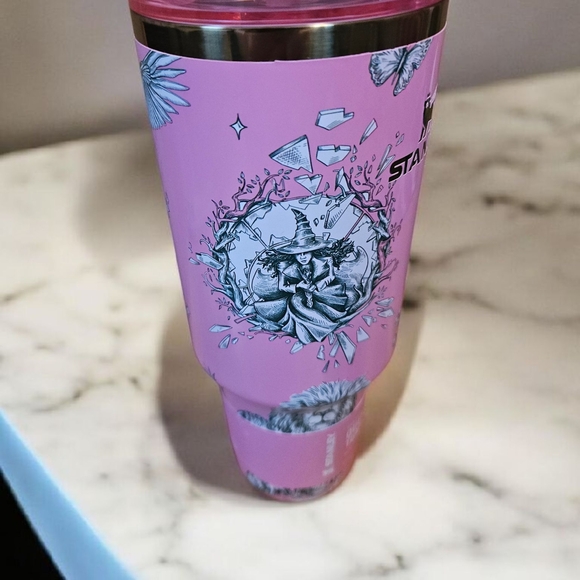 NEW RELEASE OCTOBER 26, 2025 Stanley X Wicked Pink 40 Oz Tumbler with Straw - Picture 2 of 3